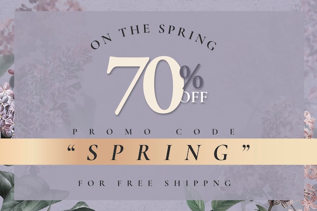 Free PSD spring sale template psd for 70% off promo code