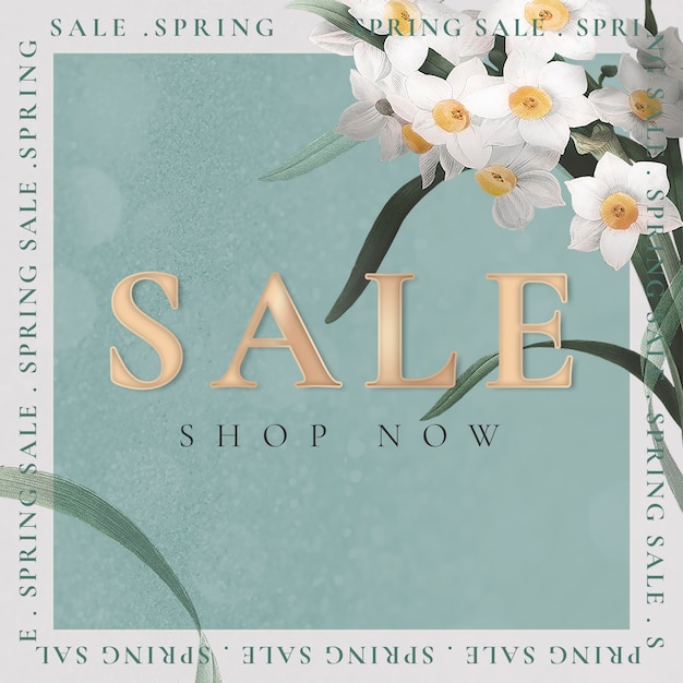 Free PSD spring sale template psd for social media ad