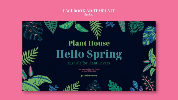 無料PSD 春のフェイスブックテンプレート