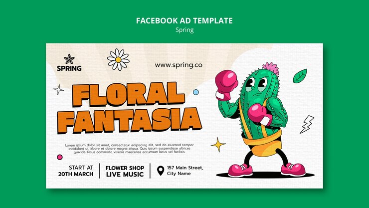 Free PSD spring season facebook template