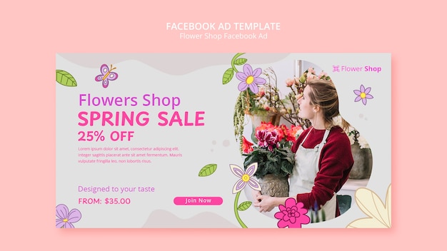 Free PSD spring season facebook  template