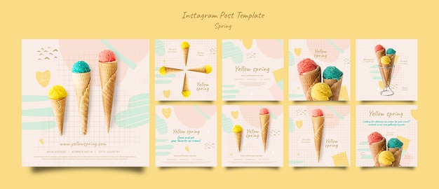 Free PSD spring season instagram posts template