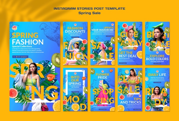 Free PSD spring season instagram stories