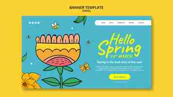 Free PSD spring season landing page template