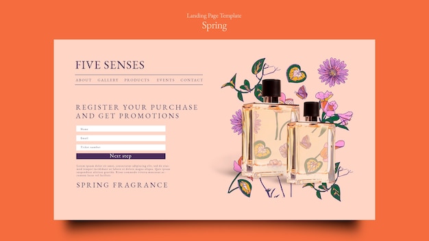 Free PSD spring season landing page  template