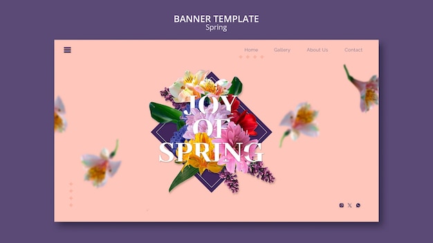 Free PSD spring season landing page  template