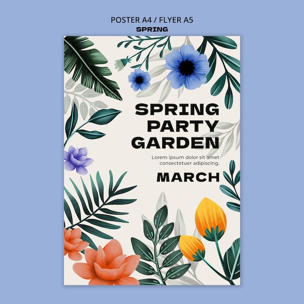 Free PSD spring season poster template