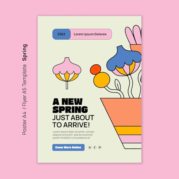 Free PSD spring season poster template