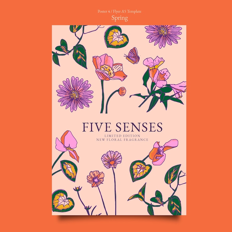 Free PSD spring season poster template