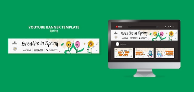 無料PSD 春シーズンのyoutubeバナー