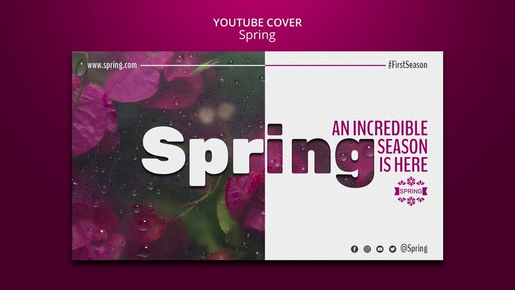 मुफ़्त PSD spring season youtube cover template