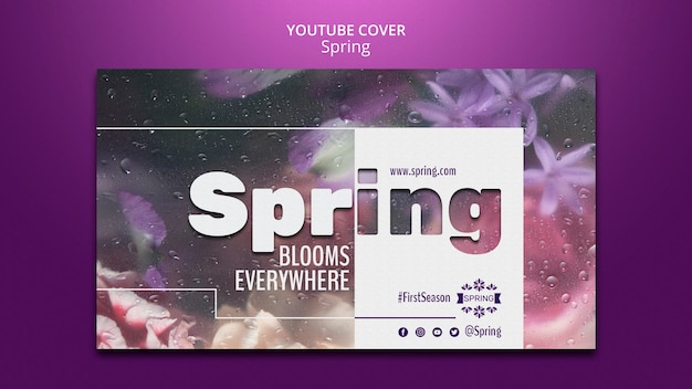 Free PSD spring season  youtube cover template