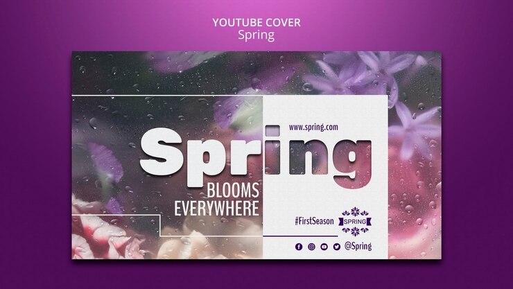 मुफ़्त PSD spring season  youtube cover template