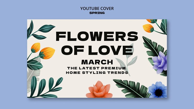 無料PSD 春シーズンの youtube カバー
