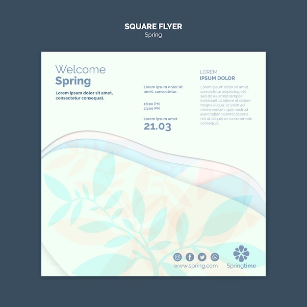Free PSD spring square flyer template