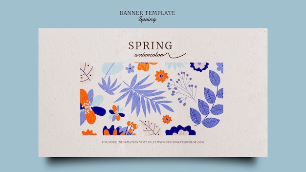 Spring watercolor class banner template