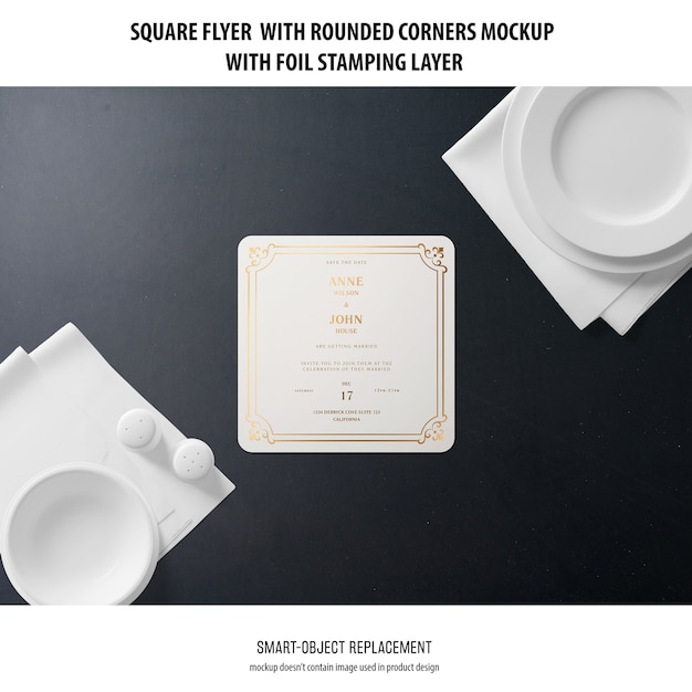 PSD gratuito sqaure flyer mockup