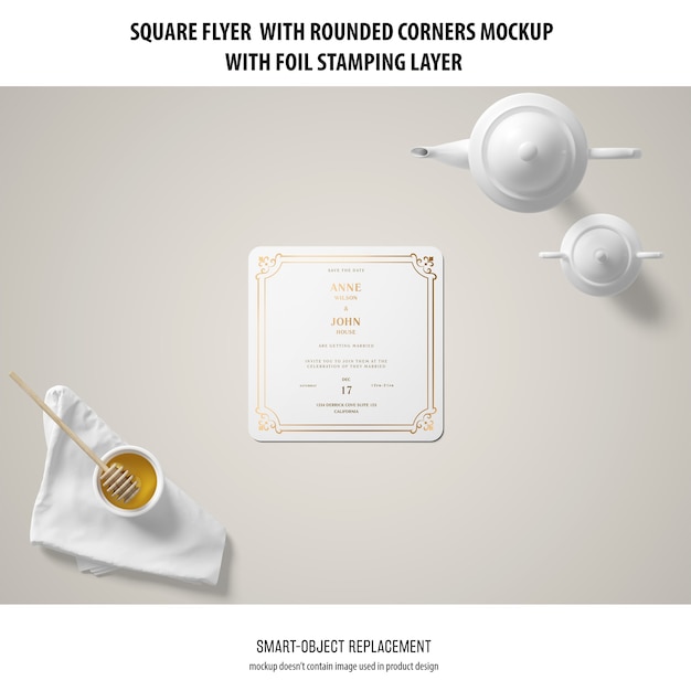 Free PSD sqaure flyer mockup