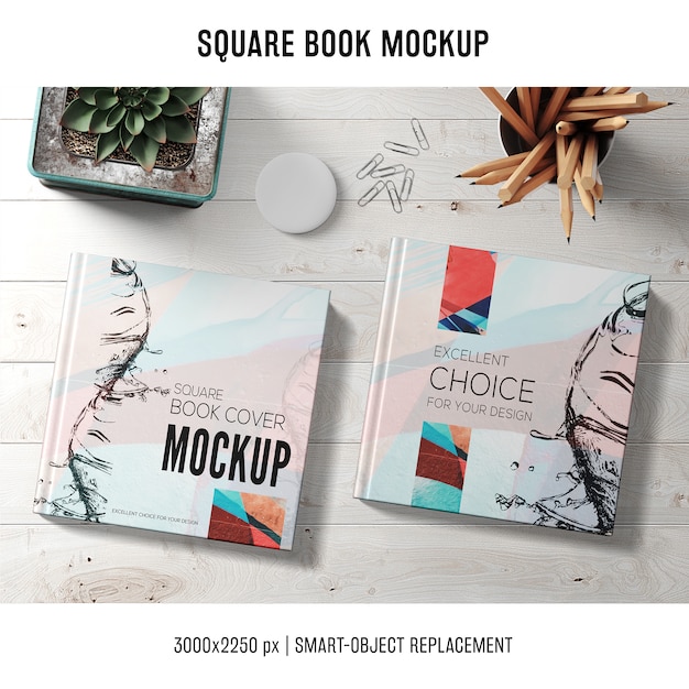 Unleash Your Creativity with Square Book Mockup – Free PSD Download