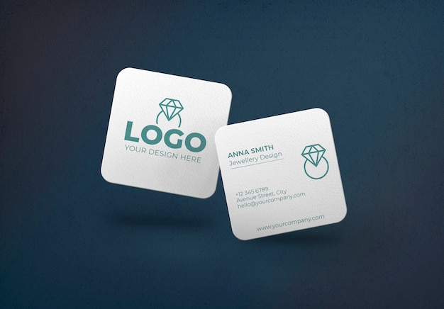 Square Business Card Mockup