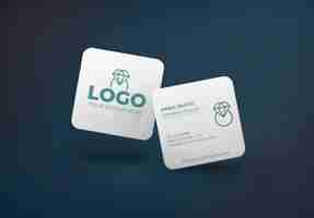 Free PSD square business card mockup