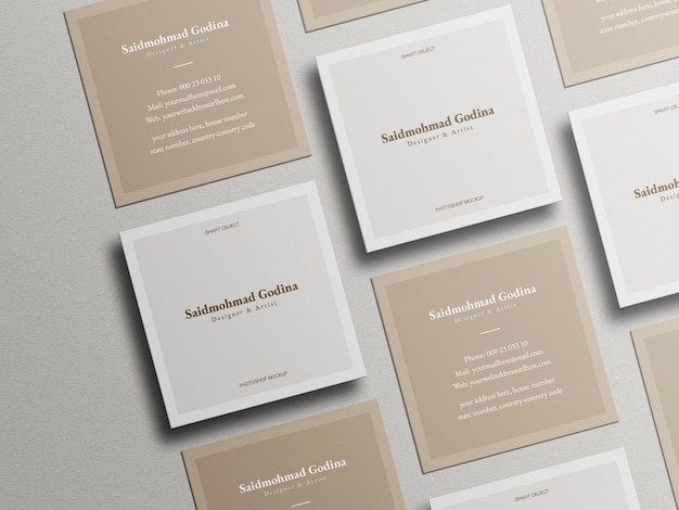 Square Business Card Mockup