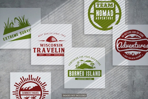 Square Cards Mockup with Shadows – Free PSD Template for Eye-Catching Designs