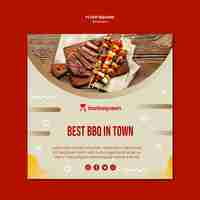 Free PSD square flyer for barbecue restaurant