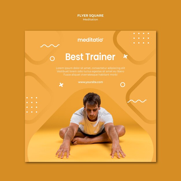 square flyer design meditation concept