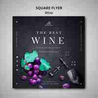 Free PSD square flyer design wine company