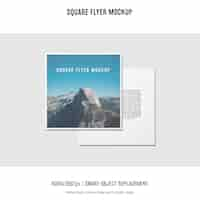 Free PSD square flyer, greeting card, invitation mockup