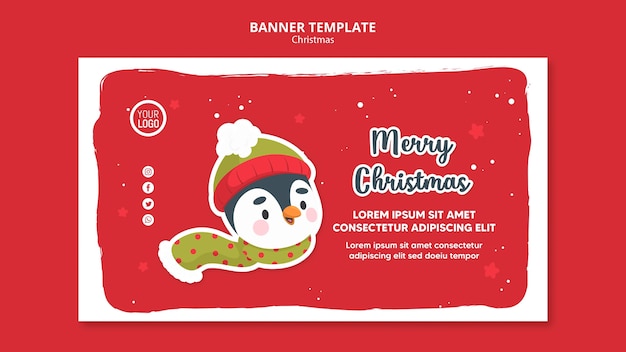 Square flyer merry christmas promo template