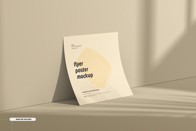 Square flyer mockup with shadow overlay