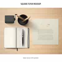 Free PSD square flyer mockup