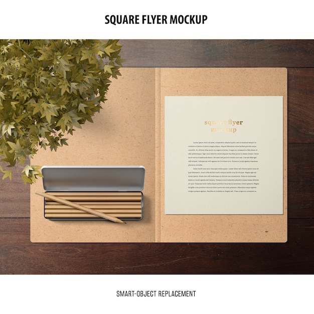 PSD gratuito square flyer mockup