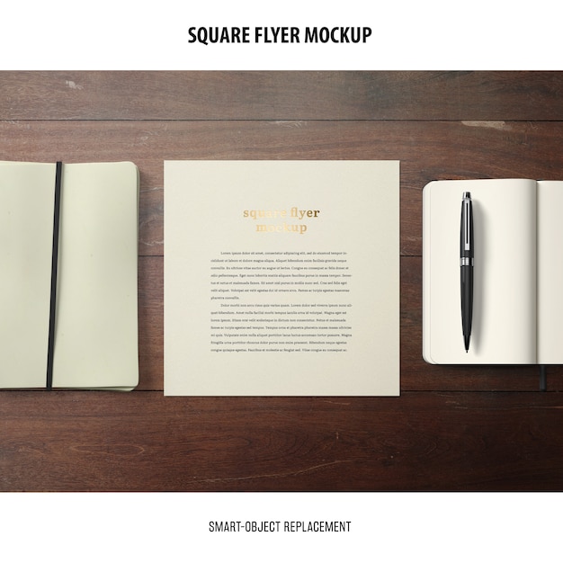 Free PSD square flyer mockup