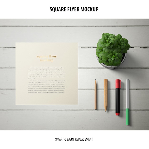 PSD gratuito square flyer mockup