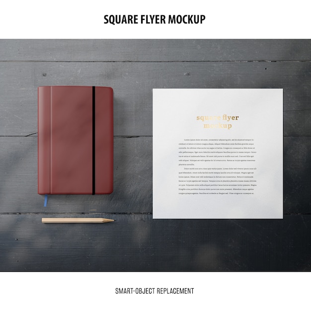 PSD gratuito square flyer mockup