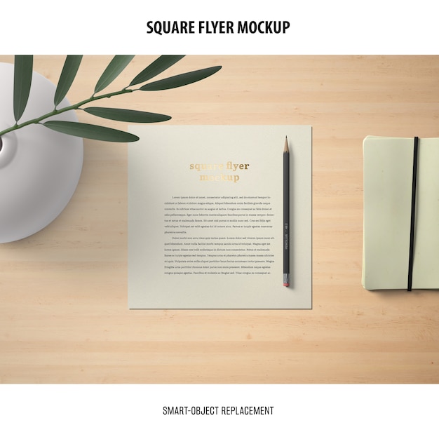 Square flyer mockup – Free PSD Template – Download for PSD