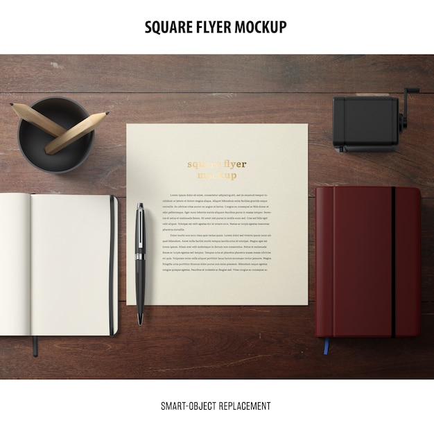 PSD Square flyer mockup free to download