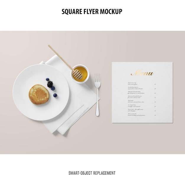 Free PSD square flyer mockup