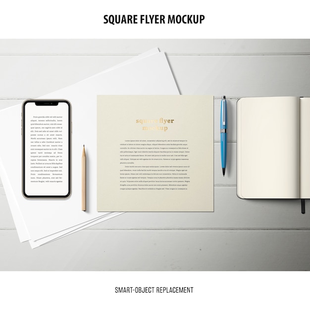 Square Flyer Mockup – Free PSD Template for Download