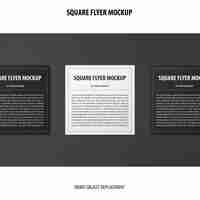 Free PSD square flyer mockup