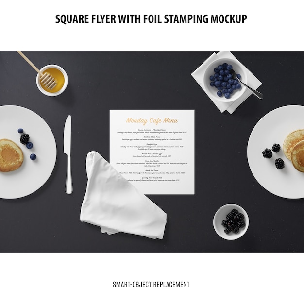 Free PSD square flyer mockup