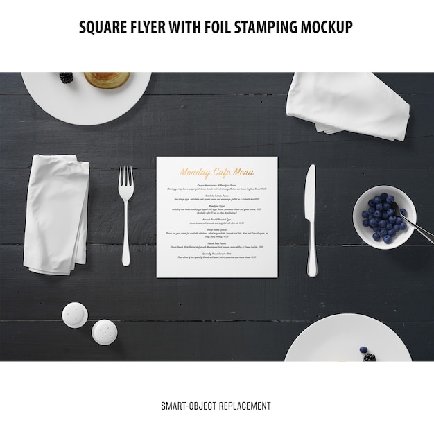 Free PSD square flyer mockup