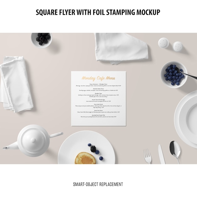 Free PSD square flyer mockup