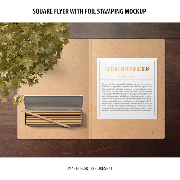 Square flyer mockup – Free PSD download for PSD templates