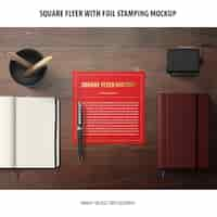 Free PSD square flyer mockup