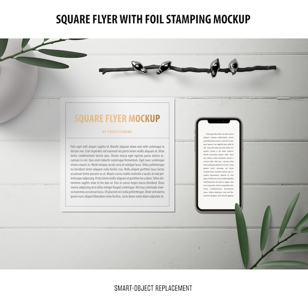 PSD gratuito flyer quadrato mockup