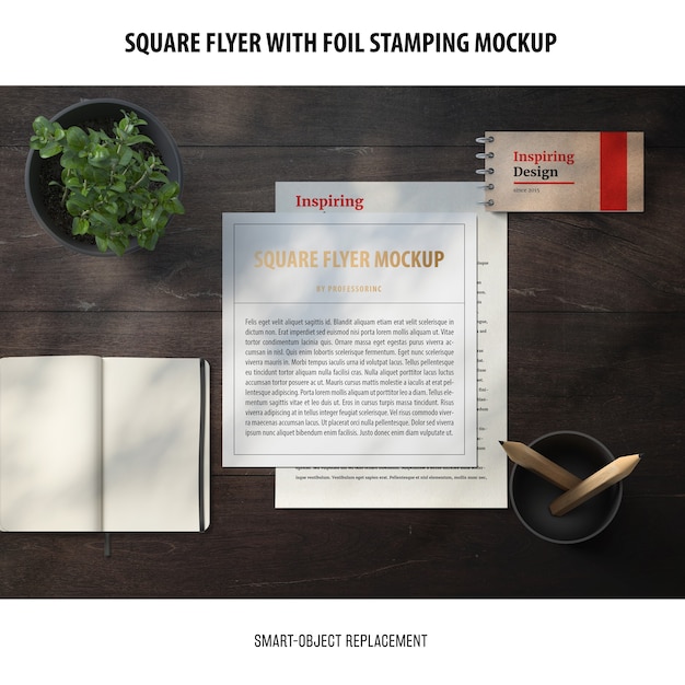 PSD gratuito flyer quadrato mockup